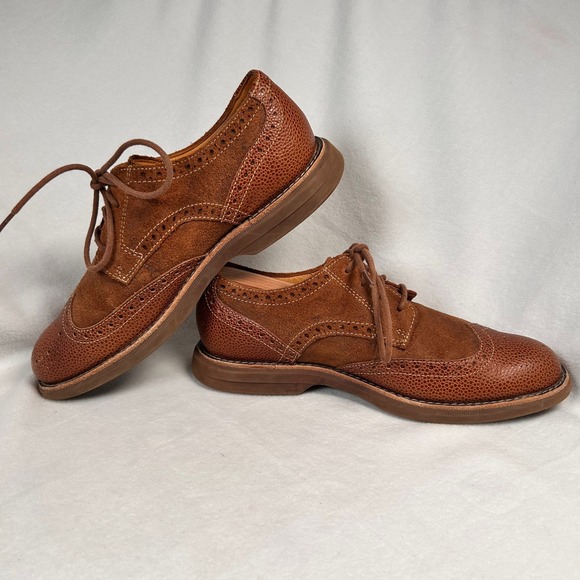 Sperry Gold Cup Bellingham Wingtip Derby Mens 7.5 M Brown Pebbled Leather Suede - Picture 8 of 12